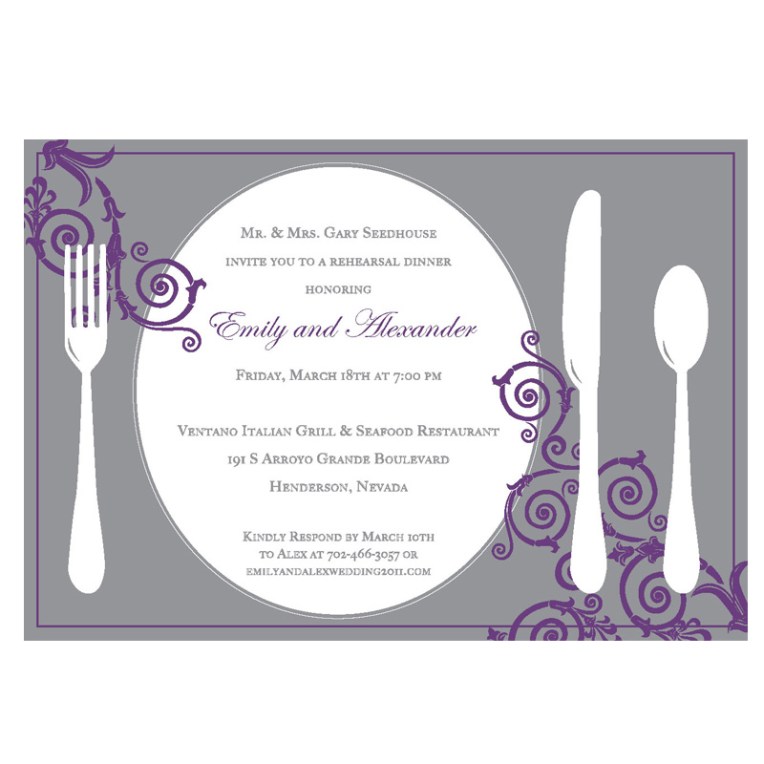 Place Setting Rehearsal Dinner Invitation