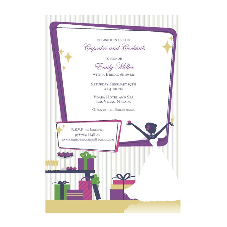 Cupcakes and Cocktails Shower Invitation
